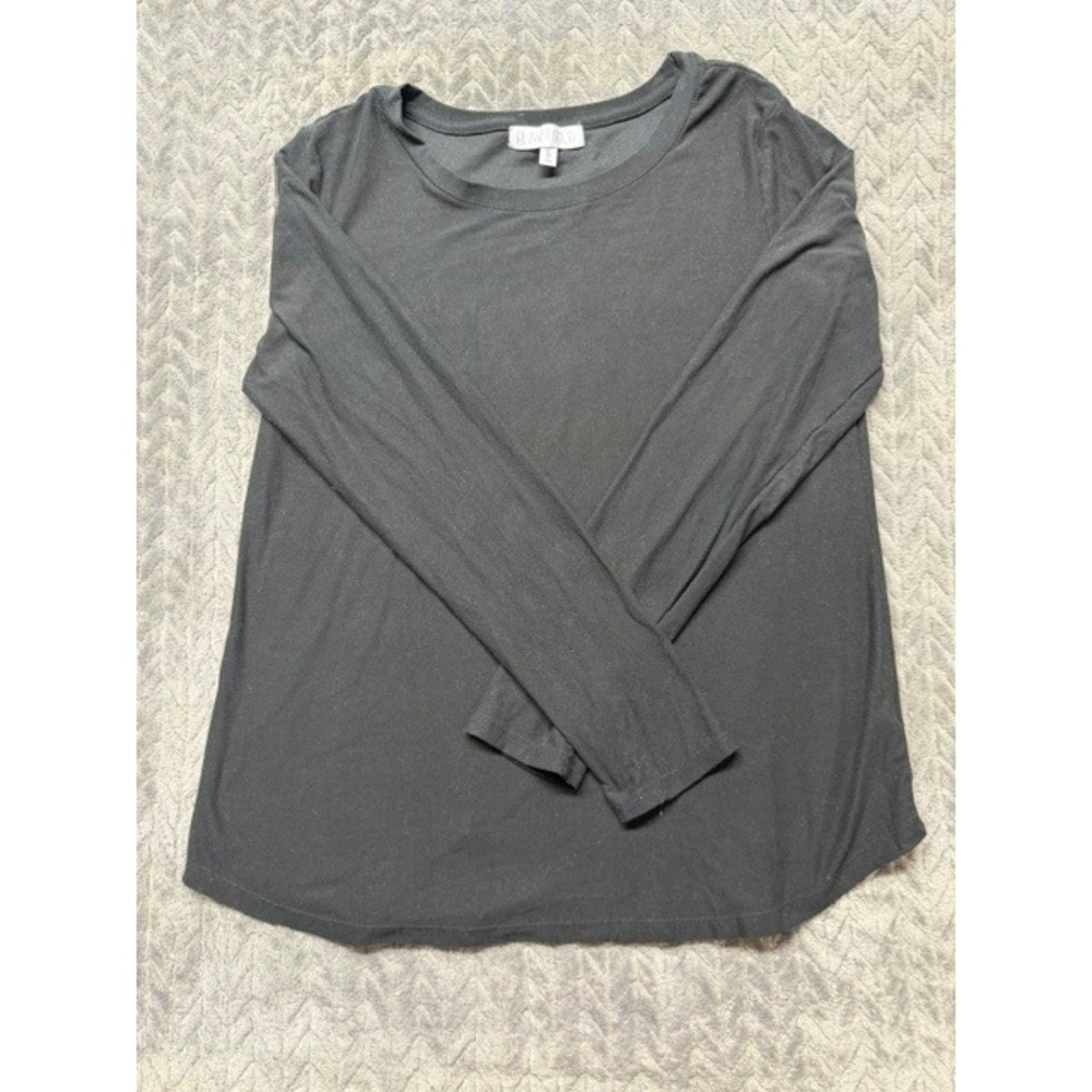 Planet Gold Womens Large Black Long Sleeve Crew Neck Knit Top Shirt 0679